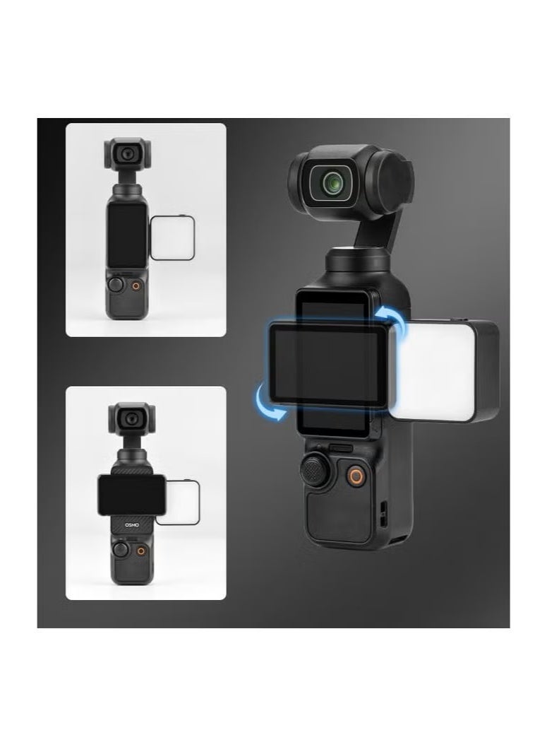 LED Video Light for DJI Osmo Pocket 3/Action 5 Pro/4/3，Type-C Charging Port with Powerful Neodymium Magnets Lighting Accessory with Three Color Temperature Adjustments (Black) - Image 3